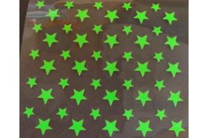 50 Bügelpailletten Sterne Mix Neon grün